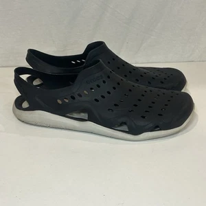 Sandali Crocs Swiftwater Wave uomo nero bianco acqua slingback taglia 10 - Foto 1 di 7