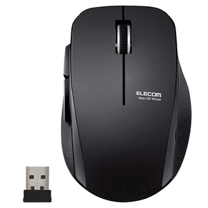 ELECOM Wireless Mouse Quiet 5 Buttons Medium Size Black M-FBL01DBXSBK Japan - Afbeelding 1 van 7