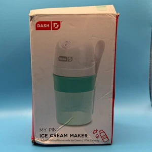 Dash My Pint Ice Cream Sorbet Yogurt Gelato Maker Aqua & White NOB Never Used - Picture 1 of 4