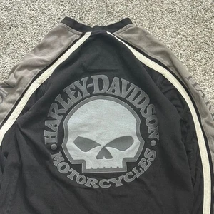 Y2K Harley-Davidson Motorcycles Skull Graphic Long Sleeve Crew Neck Shirt Mens S - Picture 1 of 7