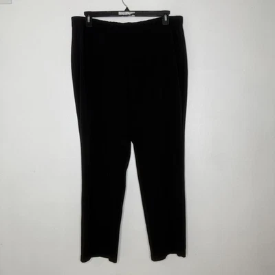 Pantalones Susan Graver para mujer 1X Petite negro vestido elástico recto EE. UU. Foto 1 de 4