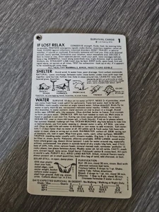 Tarjetas de supervivencia de plástico Lee Nading de colección 1976 caza camping manual de bolsillo *i* - Imagen 1 de 3