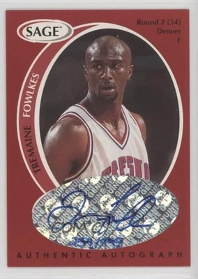 1998 SAGE Authentic Auto /999 Tremaine Fowlkes #A14 Auto - Image 1 of 2