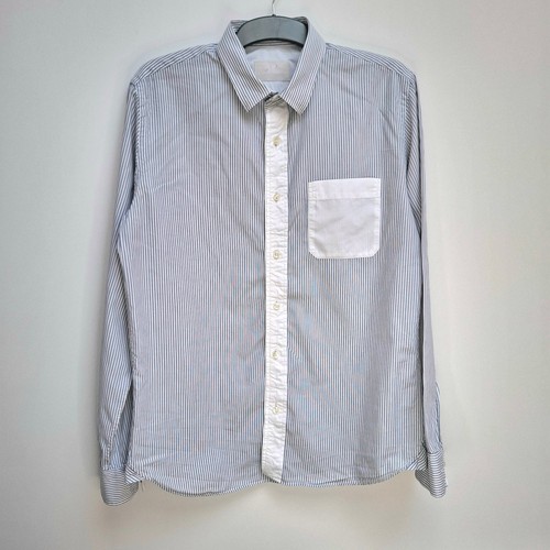 thomas burberry camicia uomo manica lunga a righe grande design cotone vintage