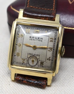 Vintage Mens 1940s Gruen Veri-Thin Precision Square Wristwatch Cal. 405 - Bild 1 von 9