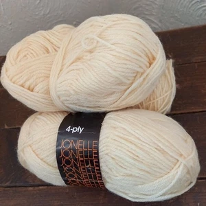 Jonelle Pale Yellow 4 Ply Knitting Wool Blend Yarn - approx 100g - Picture 1 of 3