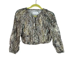 Zara Girls Multicolor Animal Print Long Sleeve Blouse Size 6-7 Boho Chic - Picture 1 of 9
