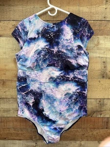 Costume da bagno intero Torrid Ocean Waves manica ad aletta taglie forti 2x blu viola - Foto 1 di 6