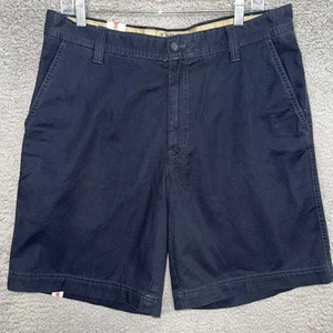 Neu mit Etikett Izod Herrenshorts Größe 34 x 9 mitternachtsblau Salzwasser vorne flach Chino - Bild 1 von 10