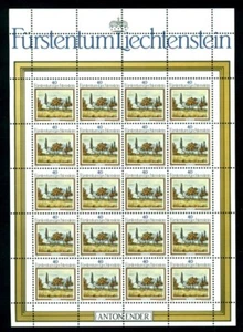 Liechtenstein 1983 Dam Lake,Gutemberg Castle,Landscapes,Art,Mi.821-3,Blx20,MNH - Picture 1 of 3