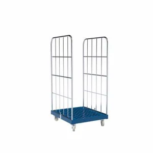 Rollbehälter Gitterwagen Metall - 2-seitig - Nutzhöhe 1.340 mm - Rollplatte Blau - Bild 1 von 1