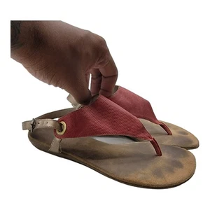 Aerosoles Damenschuhe Größe 9 rot Chlock bequeme Riemen-Sandalen Fersenriemen Riemen - Bild 1 von 10