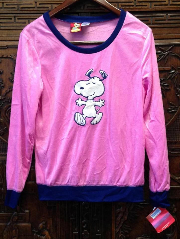 New Briefly Stated Junior Fleece Snoopy Pajama Top, Pink - Image 1 of 1