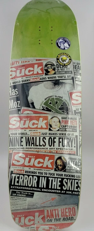 Anti-Hero Jeff Grosso Daily Suck Limited Edition Skateboard Deck 9.25 X 33 Green