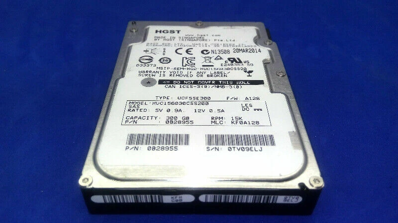 HGST HUC156030CSS200 300GB 15K 128MB 2.5" SAS PN:0B28955 - Image 1 of 2