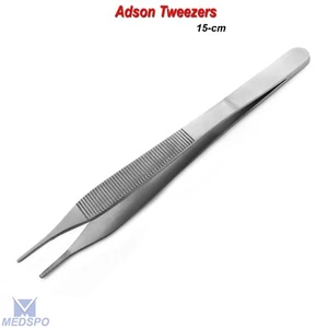 Dental Adson Tweezers Anatomical Preparation Clamps Toothed Surgical Forceps - Picture 1 of 5