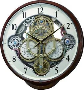 NEW Rhythm Widget Woodgrain Brown Gear Moving Musical Motion Clock 4MH886WU23 - Picture 1 of 3