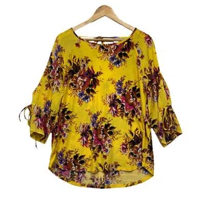 Next Top Size 16 3/4 Sleeve Floral Yellow - Picture 1 of 9