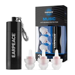 Hearing Protection, EarPeace HI-FI, Black Case, White Plugs - Picture 1 of 7