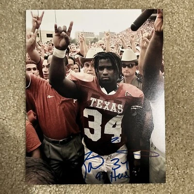 FOTO 8x10 firmada autografiada por Ricky Williams Texas Longhorns 1998 prueba Heisman Foto 1 de 3
