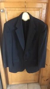 Blauer Nadelstreifen Anzug Gr. 44, Hose Gr. 36/30 Vintage Wolle - Bild 1 von 6