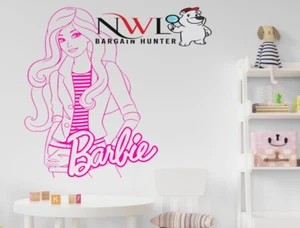 Barbie Doll Vinyl Wall Sticker Wall Window Car Door Home Decal Kids Child Girls - Picture 1 of 7