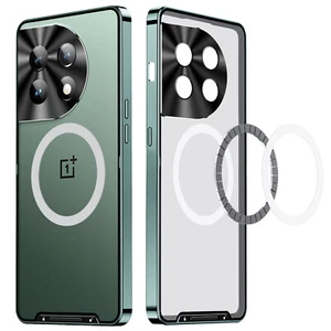 Für Oneplus 12/11 magnetischer Metallrahmen matt klar Rückwandplatine stoßfestes Gehäuse - Bild 1 von 23