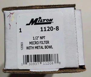 MILTON 1120-8 Micro Filter 1/2" NPT USA AIR metal bowl hose compressor - Picture 1 of 2