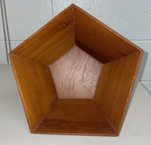 Mid Century Modern Sowe Konst Sovestad Schweden Pentagon Pyramide Holzschüssel - Bild 1 von 6