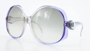 EMILIO PUCCI Vintage 70s Damen Sonnenbrille 7 50 Oversize Rund Lila Transparent - Picture 1 of 9
