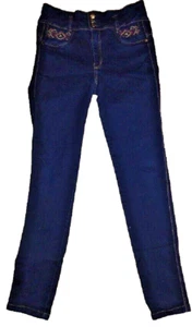 Bon Bon Up Po-Lifter kolumbianischer Stretch Denim blaue Damenjeans Größe 12 - Bild 1 von 10