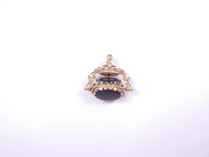 Pendant Spinner 9 carat yellow gold Bloodstone Carnelian and onyx 5.9 grams - Picture 1 of 8