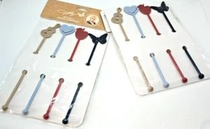 Dolly Parton Swizzle Sticks Drink Stirrers Guitar Heart Apple Butterfly DG Set 8 - Picture 1 of 4