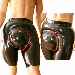 Latex Overall Gummi Zentai Catsuit Schwarze Spitzenshorts Ganzanzug Anzug Party - Bild 1 von 3