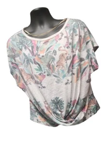 Democracy Damen weiß tropischer Dschungel Bluse Shirt Größe 1x, gebraucht - Bild 1 von 6