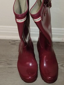 Hunter Original Tall Gloss Women's Rain Boots Military Autumn stone US Size 5M - Picture 1 of 15