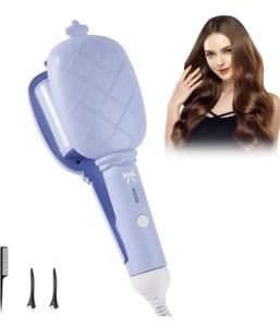 Hair Waver Curling Iron Wand 32mm Crimper Temperature Adjustable Heat Up Purple - Picture 1 of 10