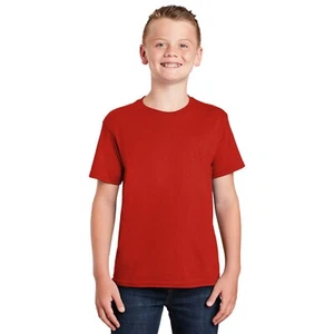 Gildan Youth Unisex Dry Blend 8000B Red Crew Neck SS Tshirt New - Picture 1 of 4