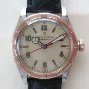 ROLEX OYSTER FIREFLY 1930's Pink Gold Manual Winding Antique Working Good - Picture 1 of 10