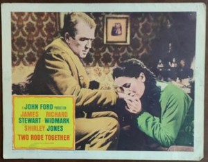C/u of James Stewart & Linda Cristal Two Rode Together org movie Lobby Card 5012