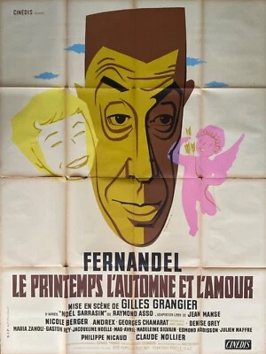 FERNANDEL CINÉMA GRANDE AFFICHE LITHO 1955  ORIGINAL FRENCH POSTER 120x160cm - Photo 1/3