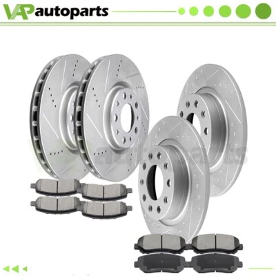 Ceramic Brake Pads And Rotors Front Rear For Dodge Dart 2013-2016 Drilled Foto 1 de 4