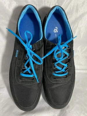 Zapatillas deportivas SAS para mujer talla 11 S con cordones negras azules cuero nailon zapatos Foto 1 de 4