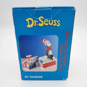 Dr. Seuss Salz & Pfefferstreuer Katze im Hut RAR - sitzend auf Haus mit Box - Bild 1 von 12