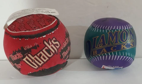 Lot of 2 Diamondbacks Franklin Soft Plush Dbacks Baseball Ball, Old & New Colors Cover