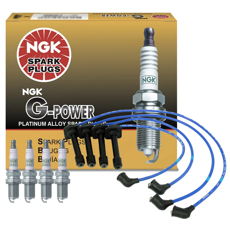 Kit de bujías NGK Wire y 4 G-Power Platinum para Mazda 626 MX-6 2.0 L4 Foto 1 de 1