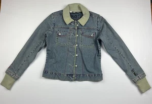 Womens Denim Jacket Oakley Industrial Size S Small Button Closure - Picture 1 of 9