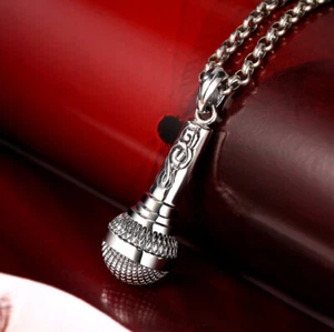 I07 Pendentif Sterling Argent 925 Microphone - Imagen 1 de 5