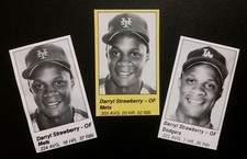 1989*1990*1991 MLB All Star Game Program Inserts Darryl Strawberry - Centered!