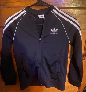 Adidas Originals Black Bomber Jacket Size Youth 9-10 small - Picture 1 of 4